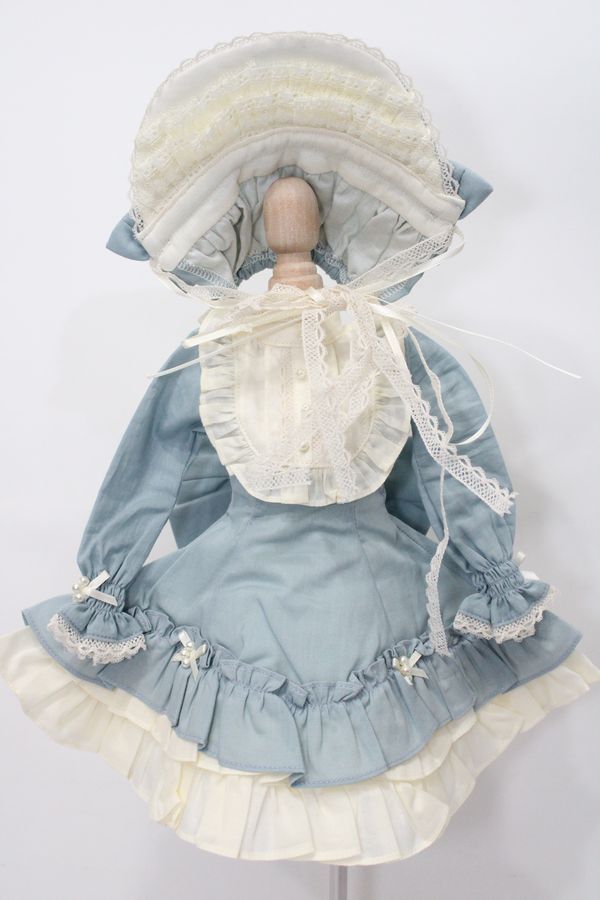 MSD/OF:Frill bonnet dress set(Indi blue):Nine9 Style製 S-23-11-15-057-GN-ZS